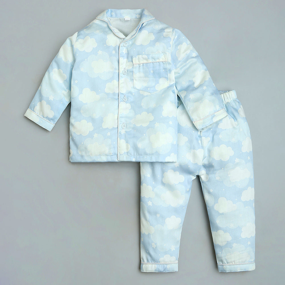 Organic Cotton Night Suit - Cloud Blue