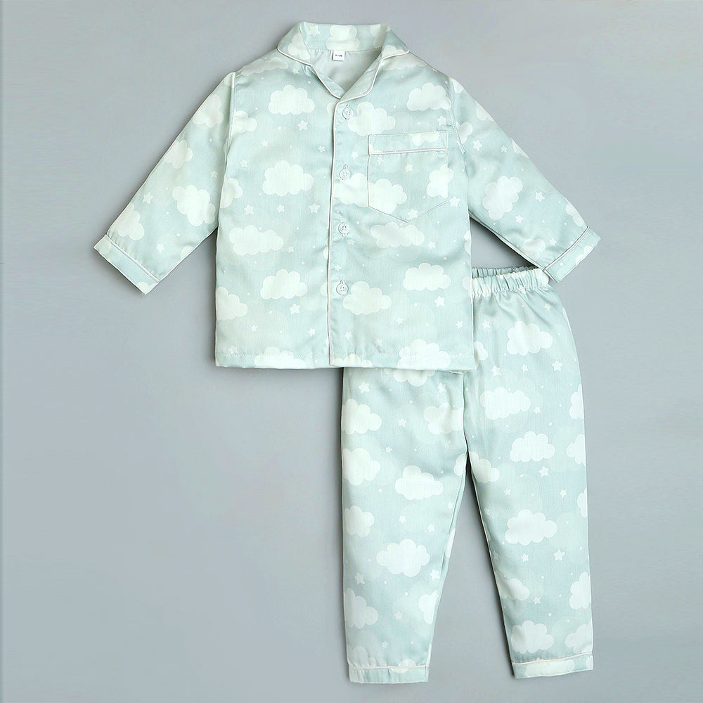 Organic Cotton Night Suit - Cloud Grey