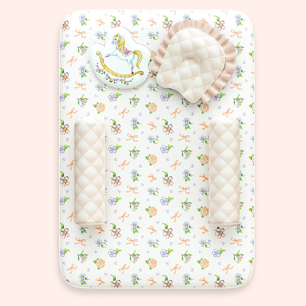 6 Pc Organic New Born Bed Set - Heirloom