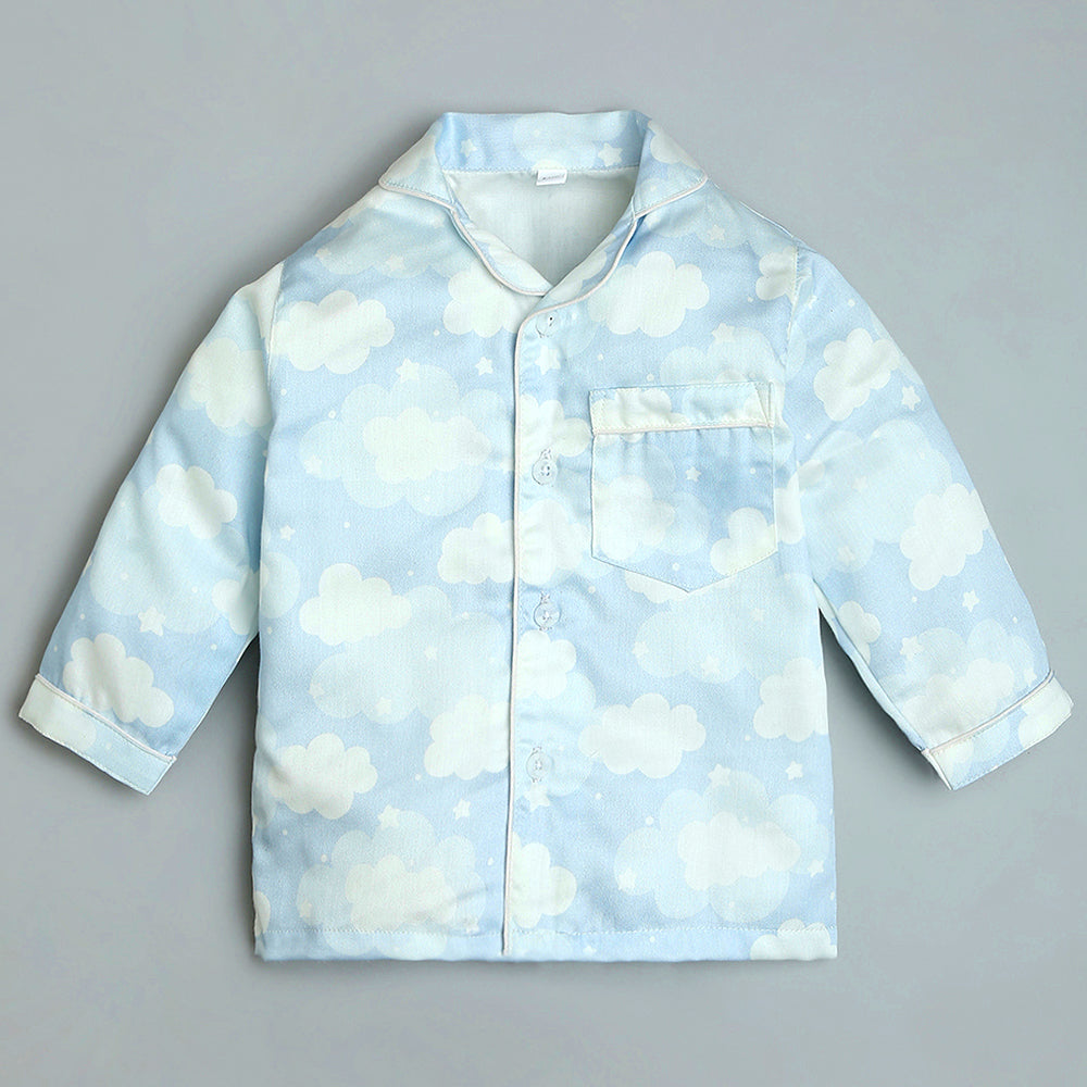 Organic Cotton Night Suit - Cloud Blue