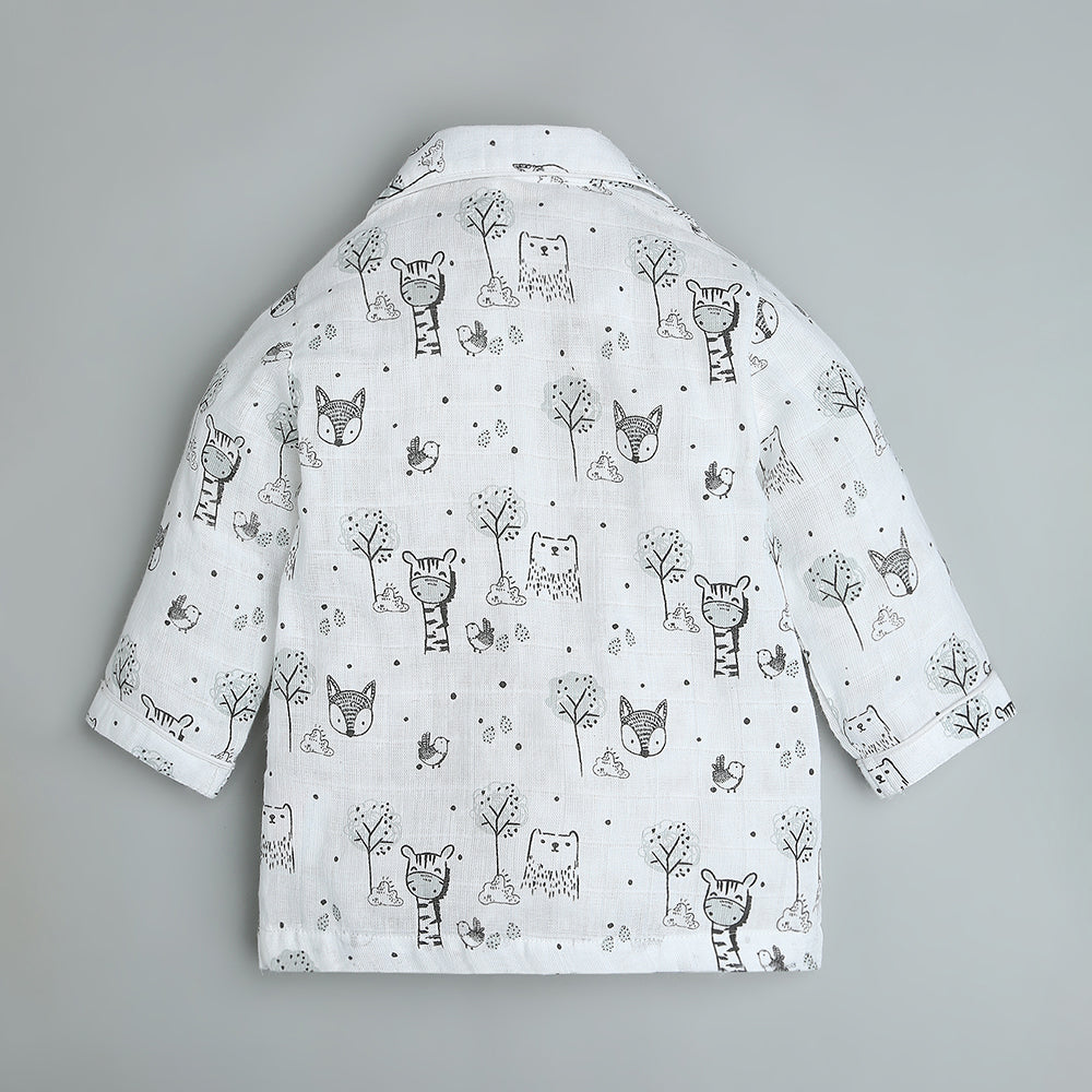 Bamboo Muslin Night Suit - Wildlings