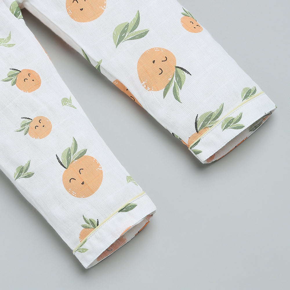 Bamboo Muslin Night Suit - Citrus