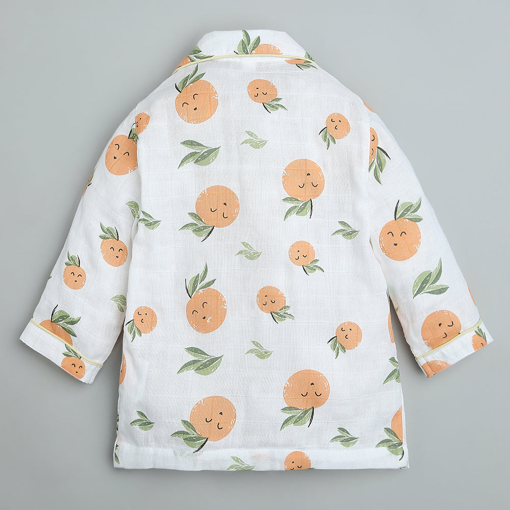 Bamboo Muslin Night Suit - Citrus