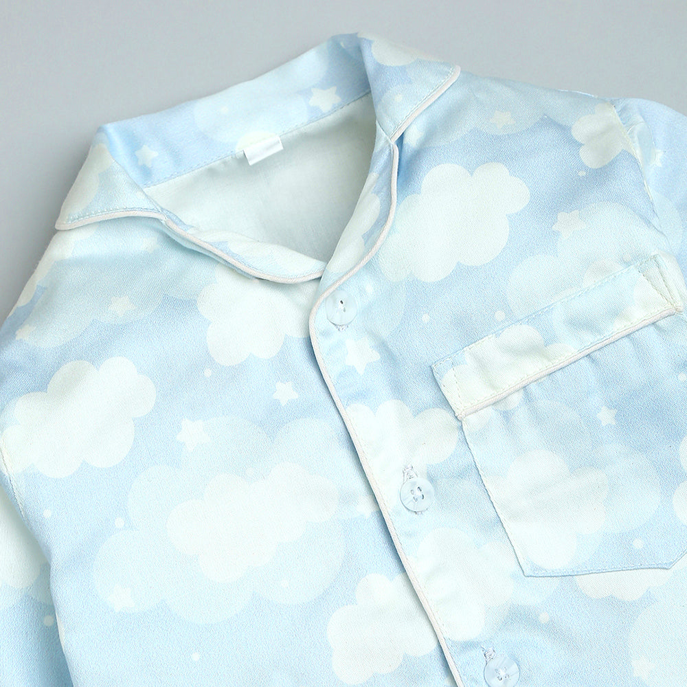 Organic Cotton Night Suit - Cloud Blue