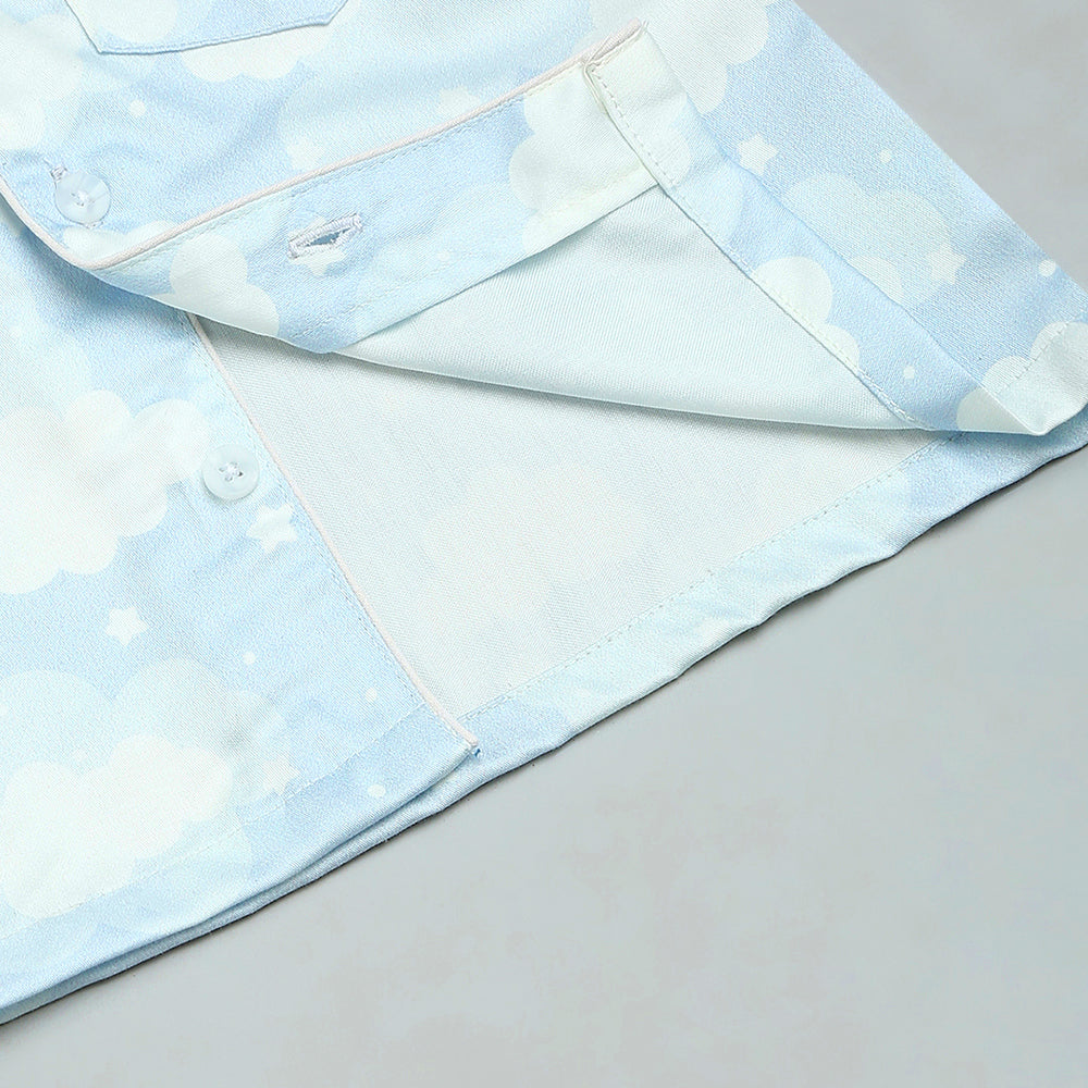 Organic Cotton Night Suit - Cloud Blue