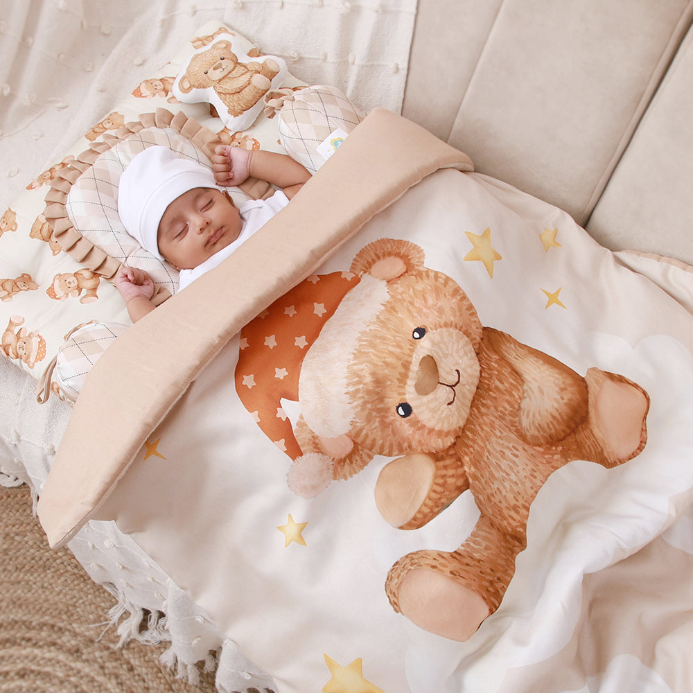 6 Pc Organic New Born Bed Set- Cuddle Bear