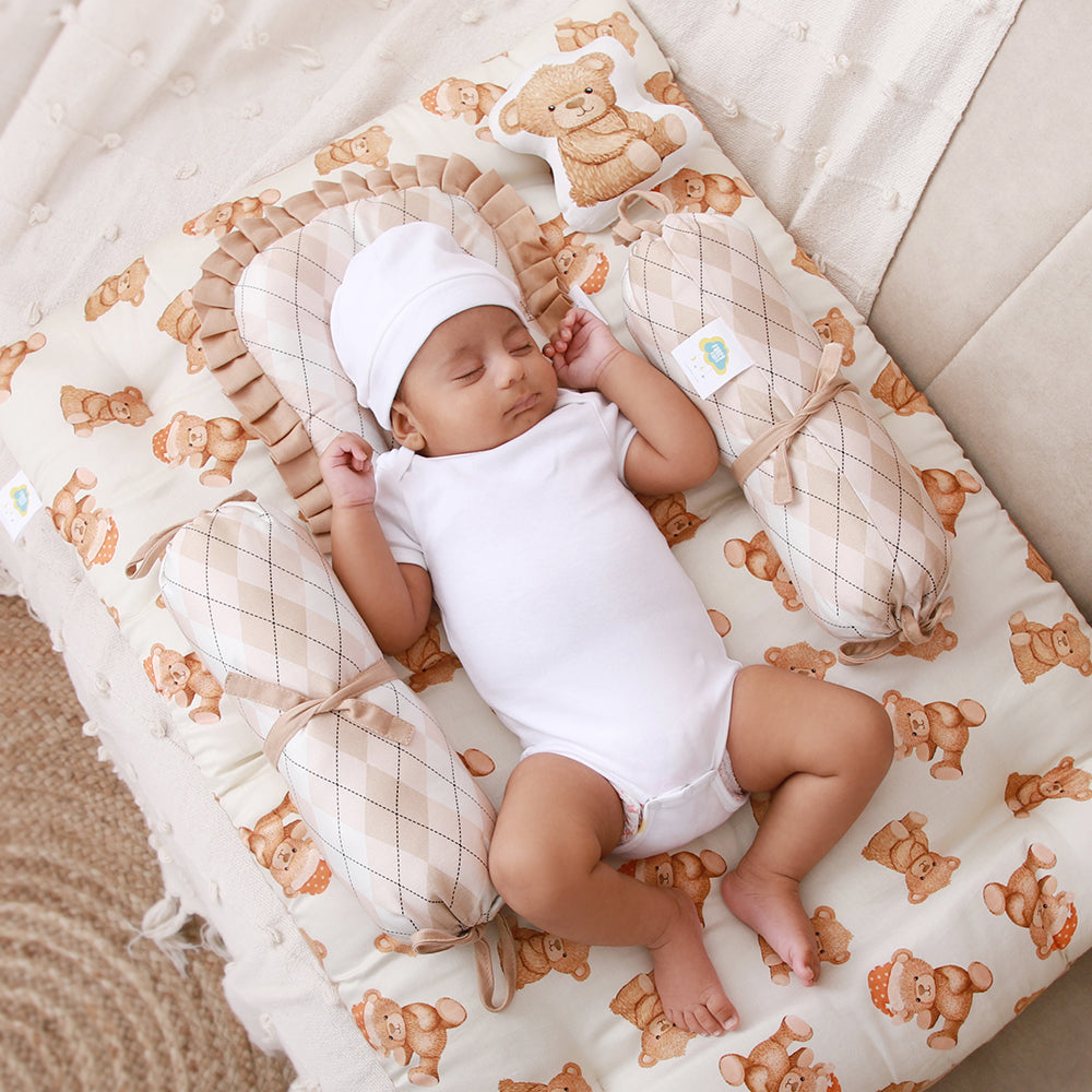 5 Pc Organic New Born Bed Set - Cuddle Bear