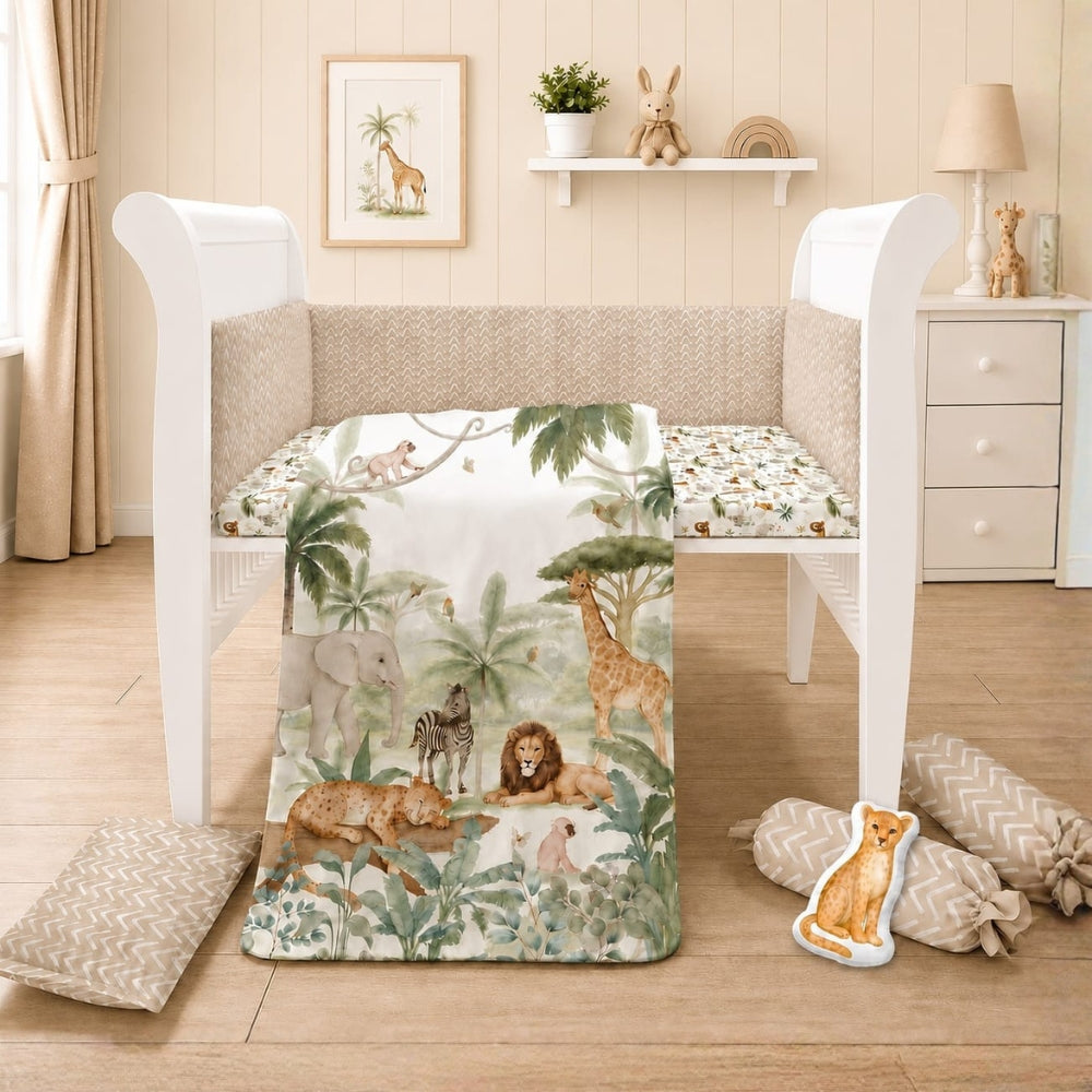 7 Pc Organic Cot Bedding Set - Savannah