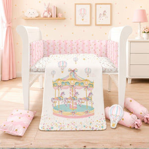 7 Pc Organic Cot Bedding Set -Wonderland