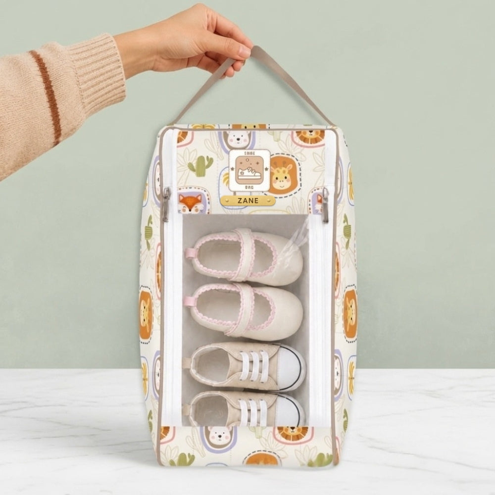 Organic Shoe Bag - Happy Faces