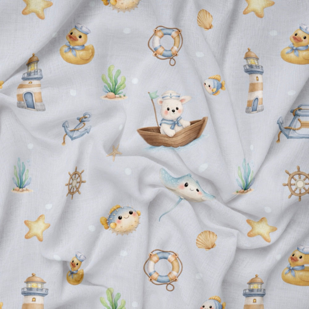 Bamboo Muslin Blanket - Bay Breeze
