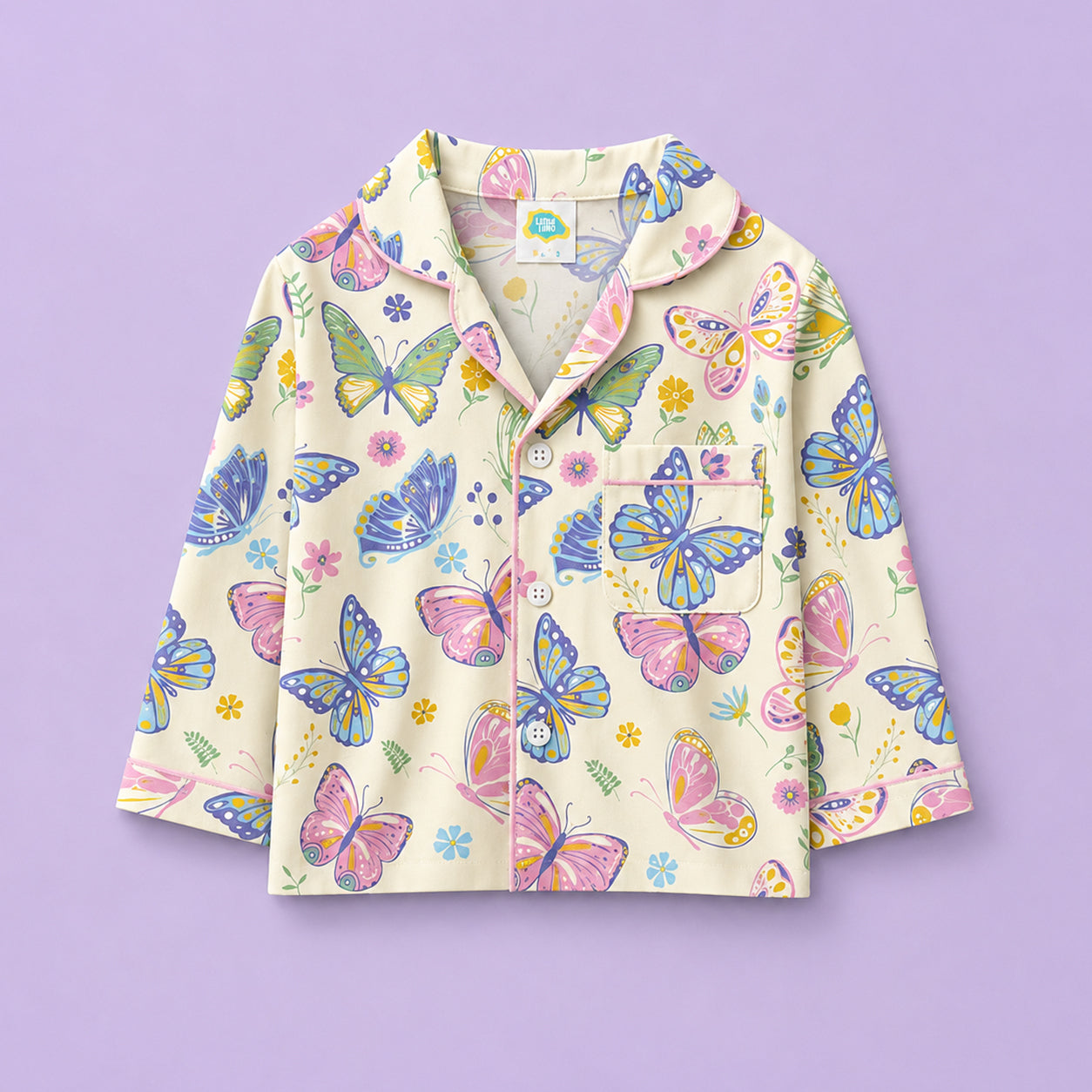 Pure Cotton Night Suit - Butterfly