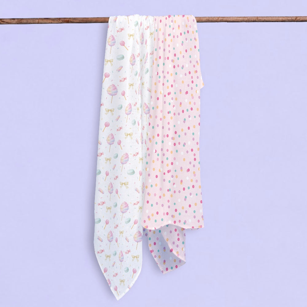 Bamboo Muslin Swaddles - Cotton Candy