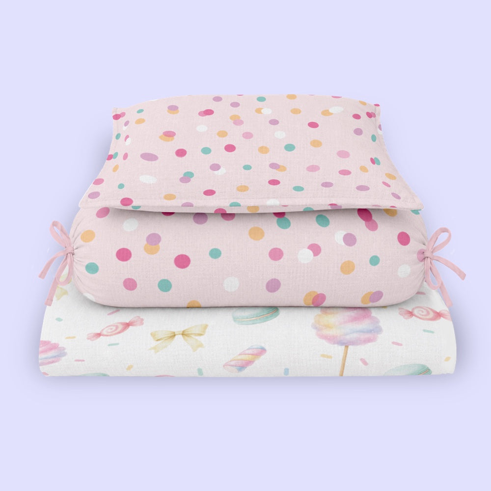 4 Pc Bamboo Muslin Snug Set - Cotton Candy
