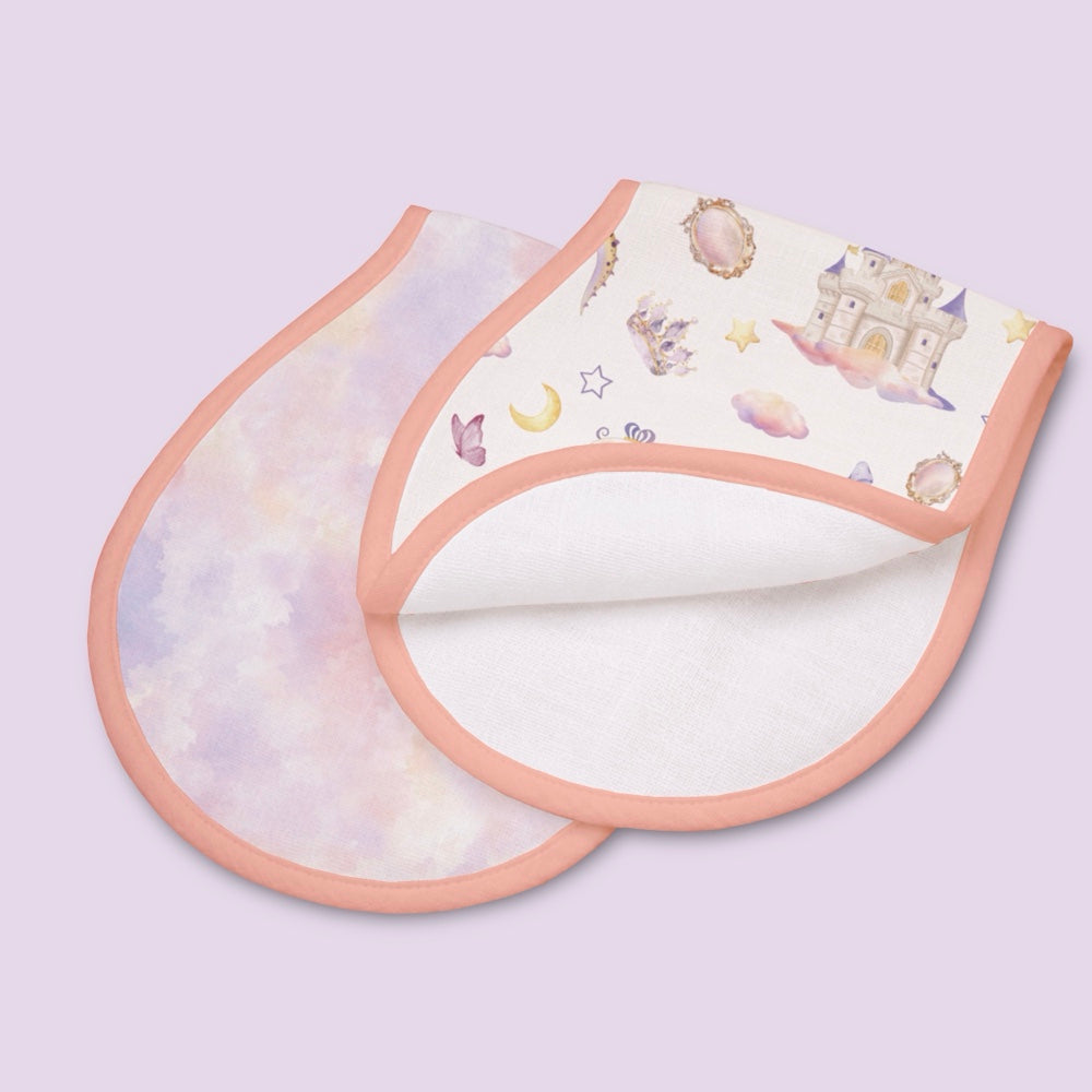 Pack of 2 Bamboo Muslin Burp Cloths - Fairytale