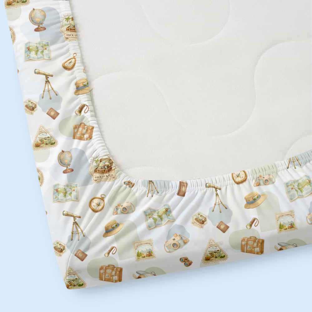 Pack of 2 Organic Fitted Sheet - Globetrotter
