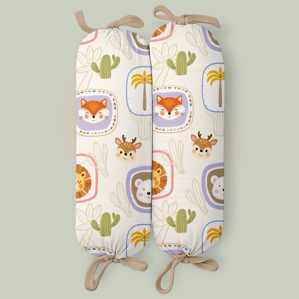 Set of 2 Organic Bolsters - Happy Faces