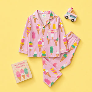 Pure Cotton Night Suit - Ice Cream
