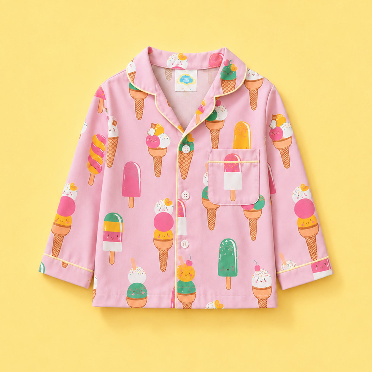 Pure Cotton Night Suit - Ice Cream