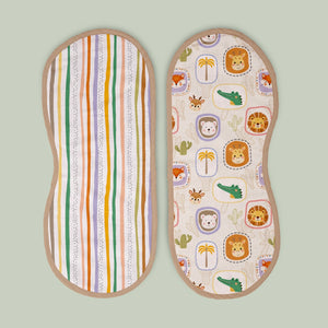 Pack of 2 Bamboo Muslin Burp Cloths - Jungle Buddies