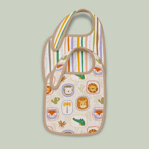 Pack of 2 Bamboo Muslin Bibs - Jungle Buddies