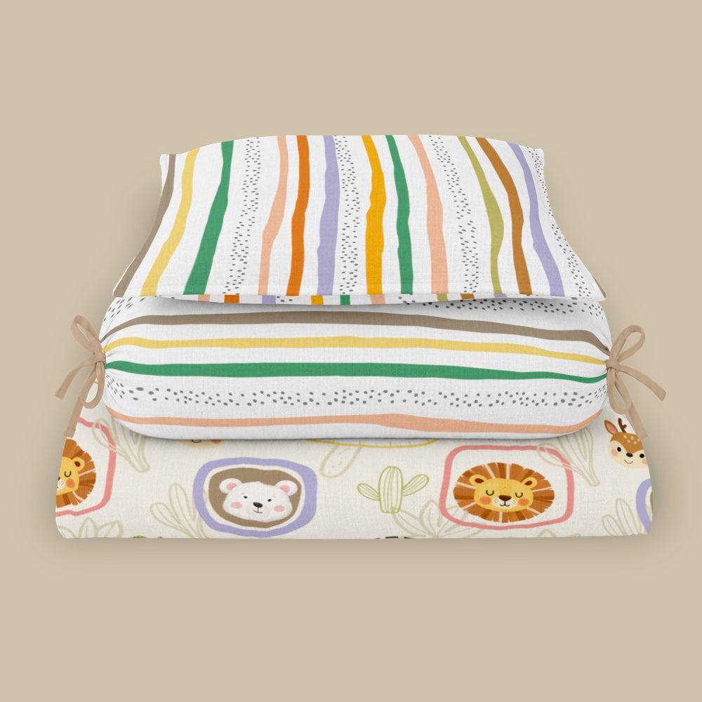 4 Pc Bamboo Muslin Snug Set - Jungle Buddies