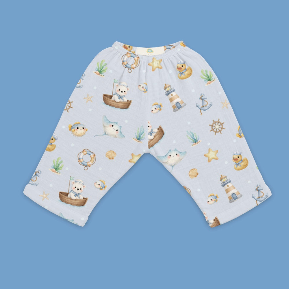 Bamboo Muslin First Days Set - Ocean Pals