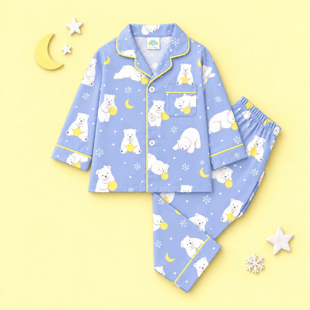 Pure Cotton Night Suit - Polar Bear