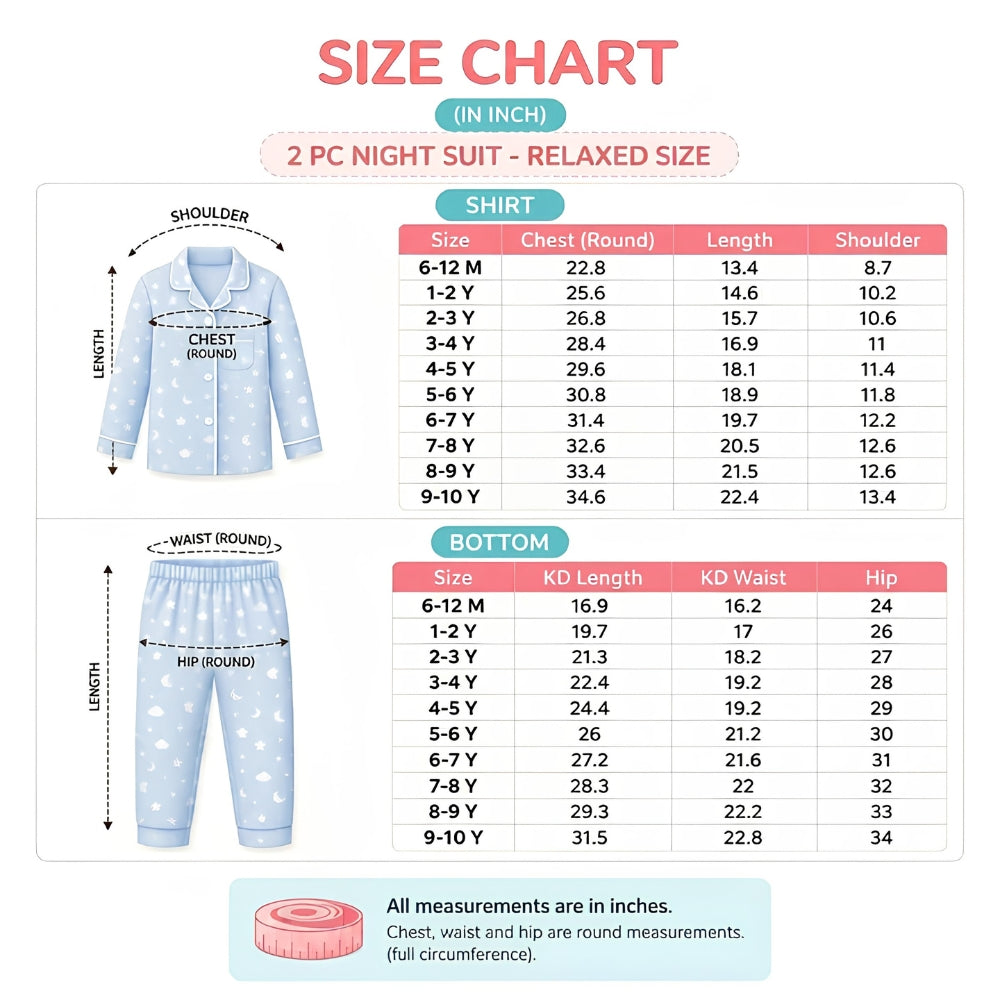 Pure Cotton Night Suit - Polo Club