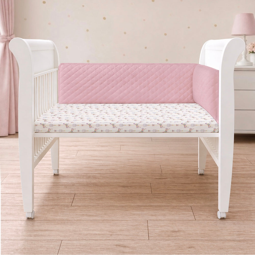 Organic Half Cot Bumper - Pink