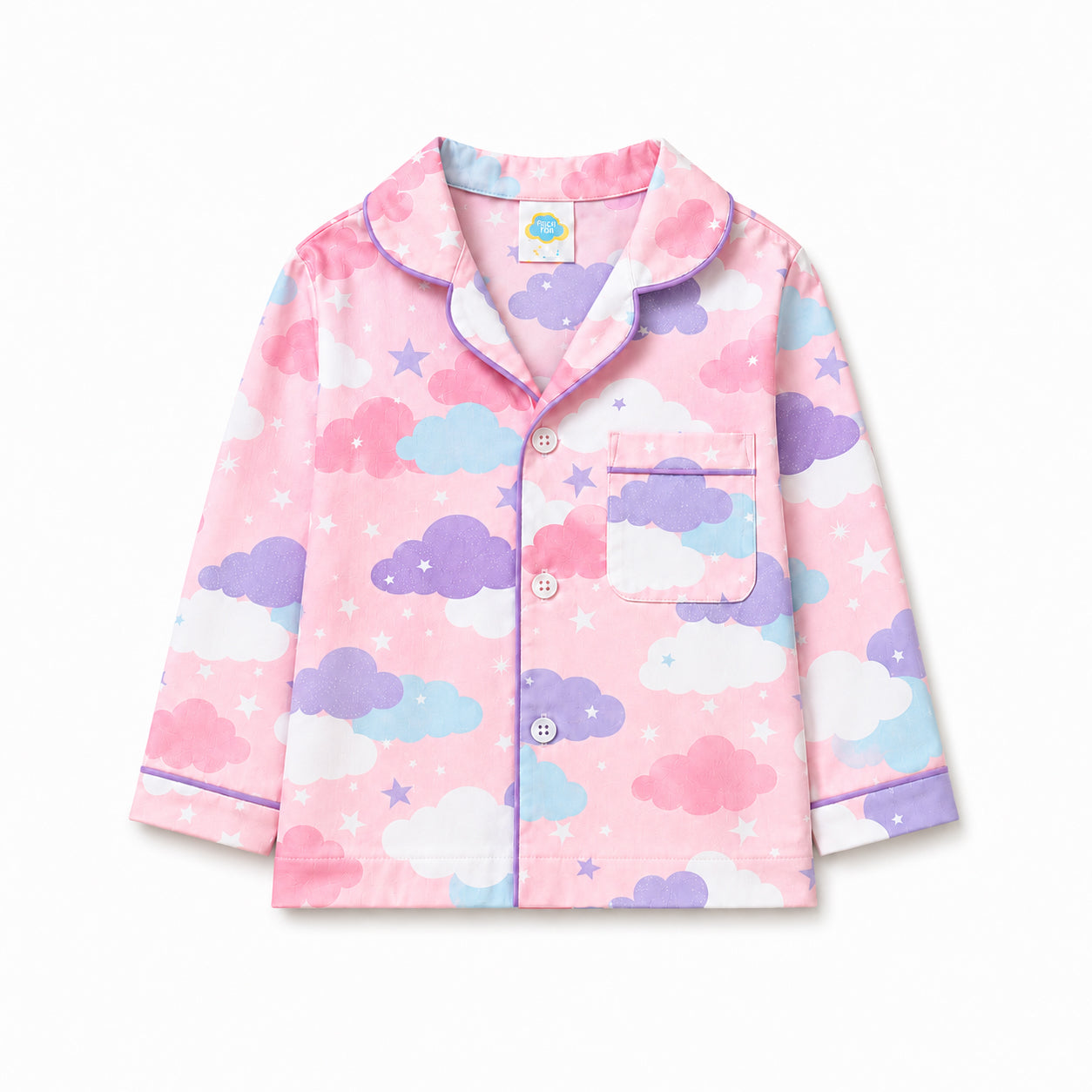 Pure Cotton Night Suit - Pink Sky