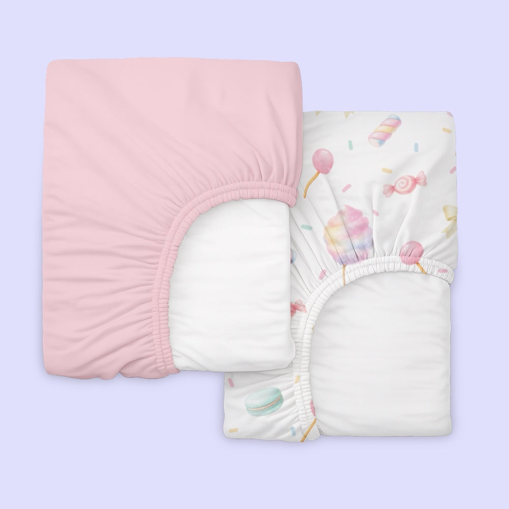 Pack of 2 Organic Fitted Sheet - Sugar Rush