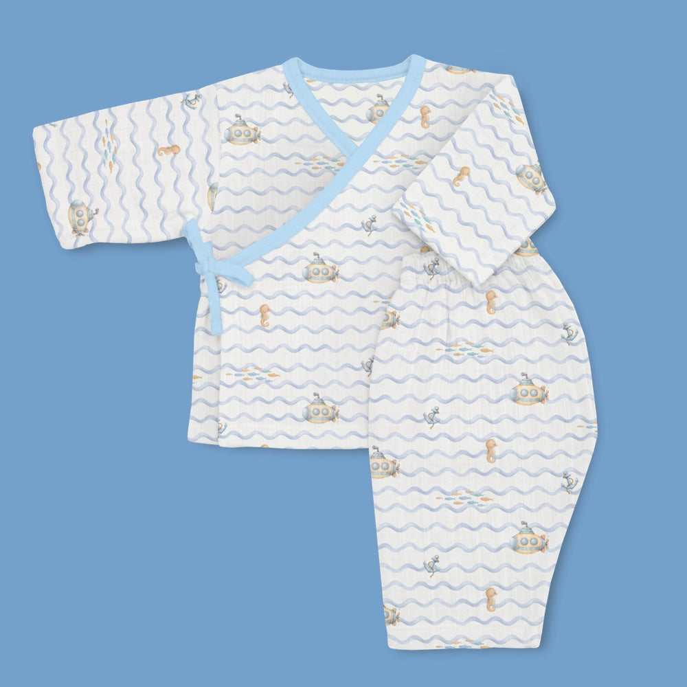Bamboo Muslin First Days Set - Submarine