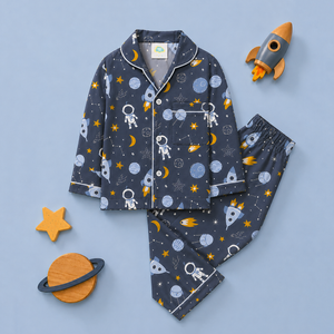 Pure Cotton Night Suit - Space