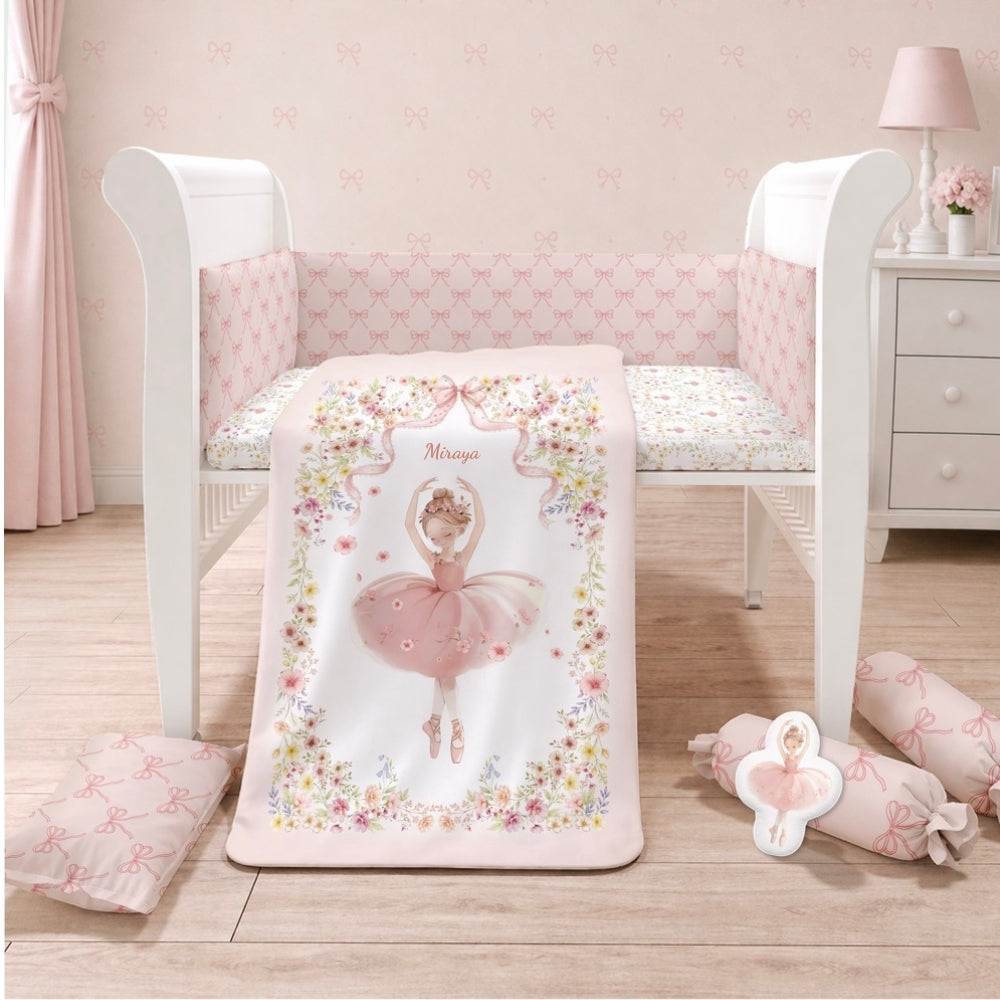 7 Pc Organic Cot Bedding Set - Serafina