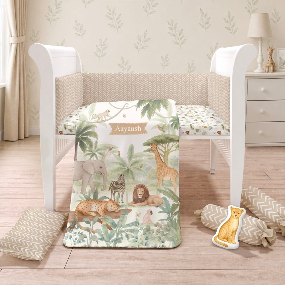 7 Pc Organic Cot Bedding Set - Savannah