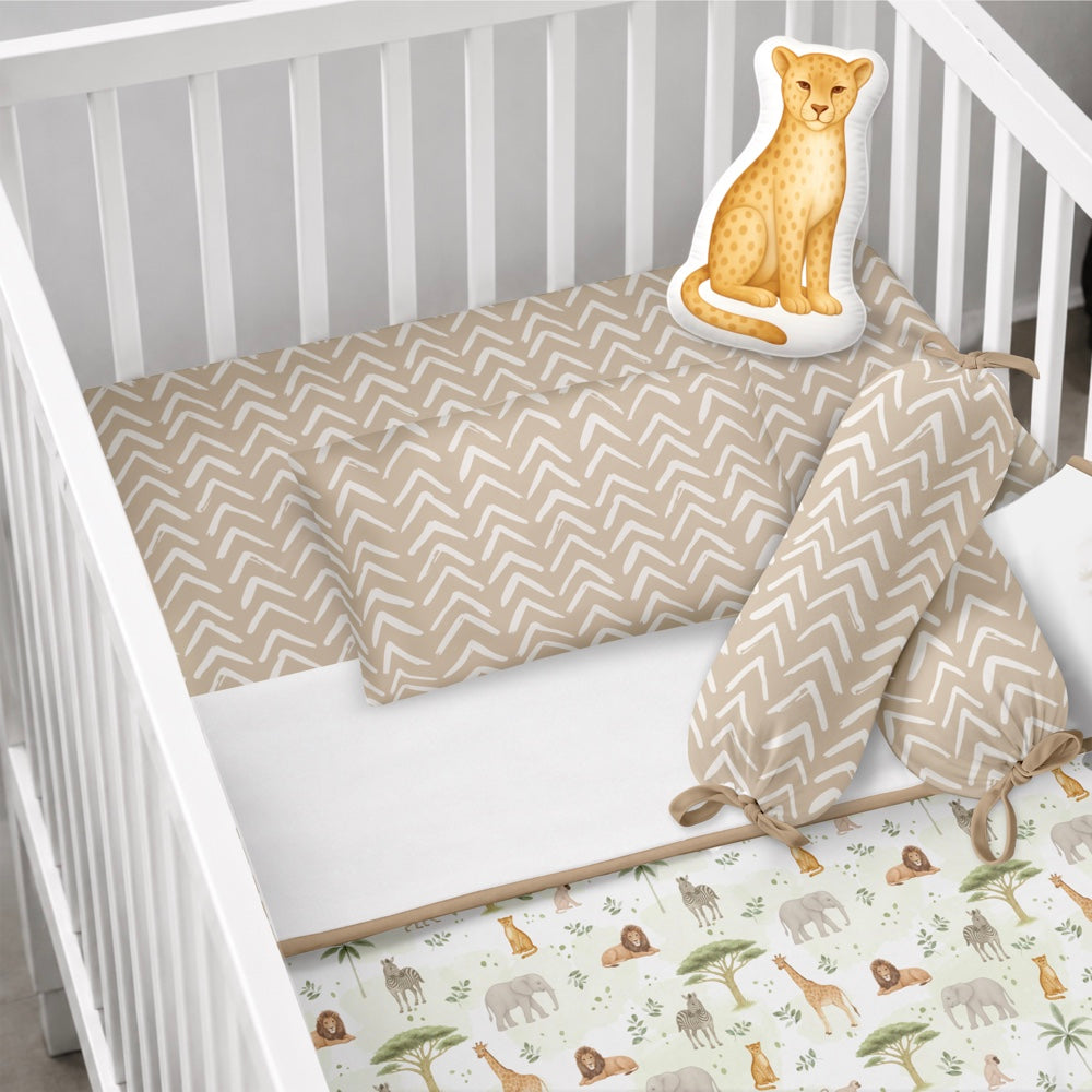 6 Pc Organic Cot Bedding Set - Savannah