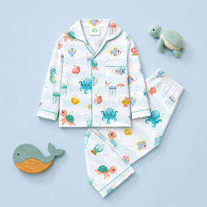 Pure Cotton Night Suit - Sea World