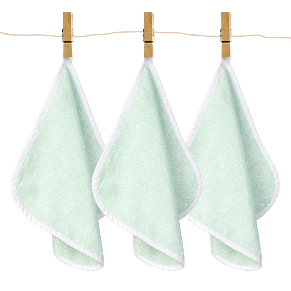 Pack of 3 Bamboo Cotton Washcloth - Blue