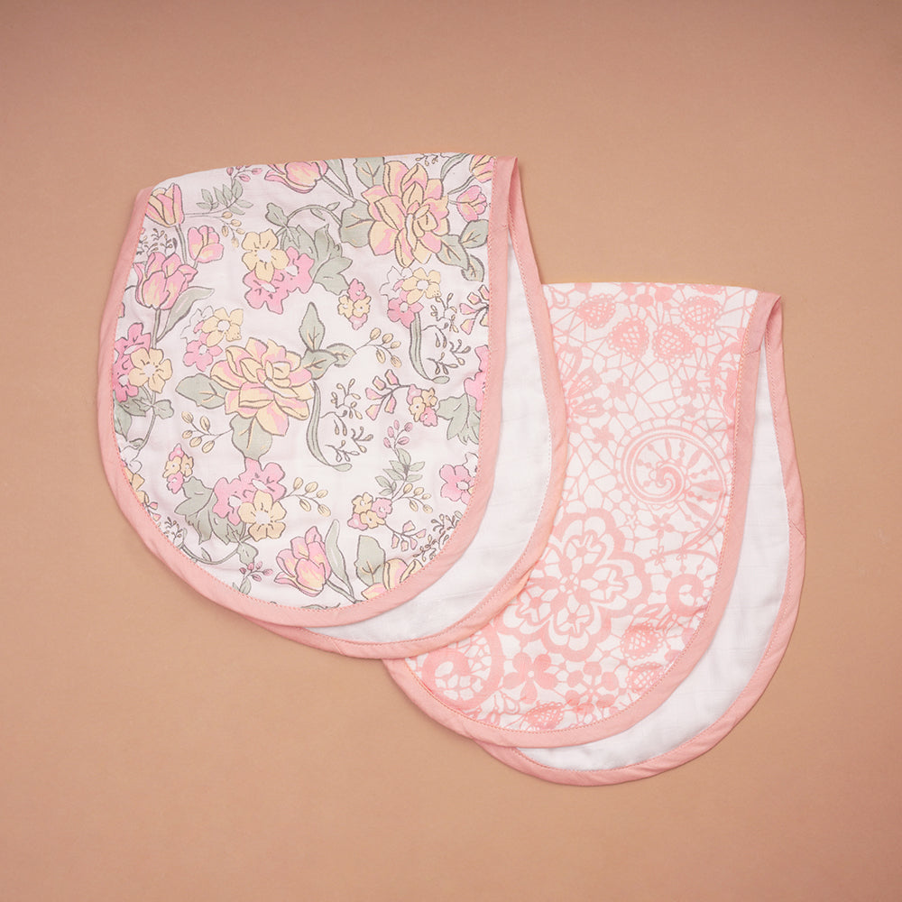Pack of 2 Bamboo Muslin Burp Cloths - Bloom