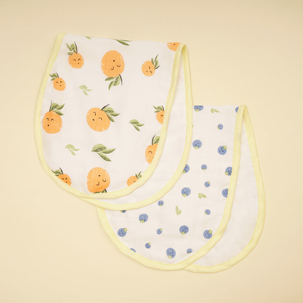 Pack of 2 Bamboo Muslin Burp Cloths - Jolly