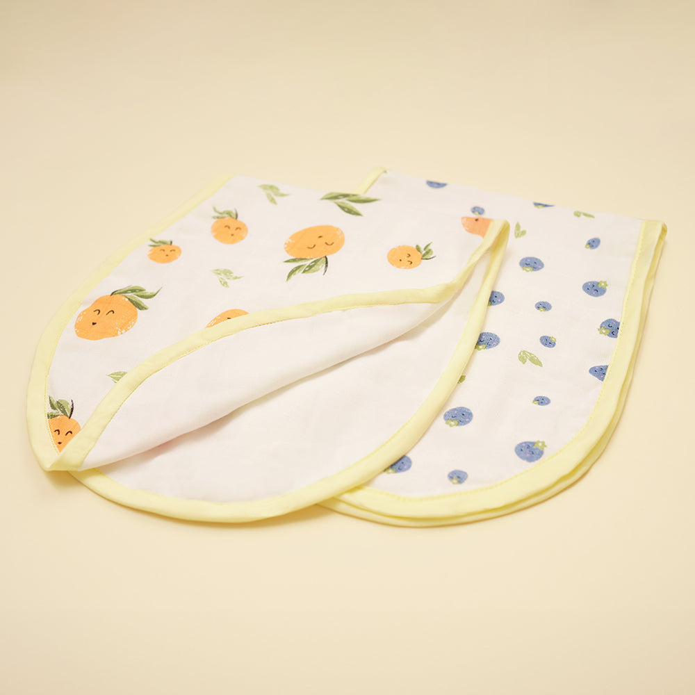 Pack of 2 Bamboo Muslin Burp Cloths - Jolly