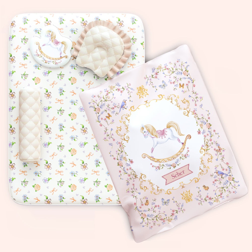 6 Pc Organic New Born Bed Set - Heirloom