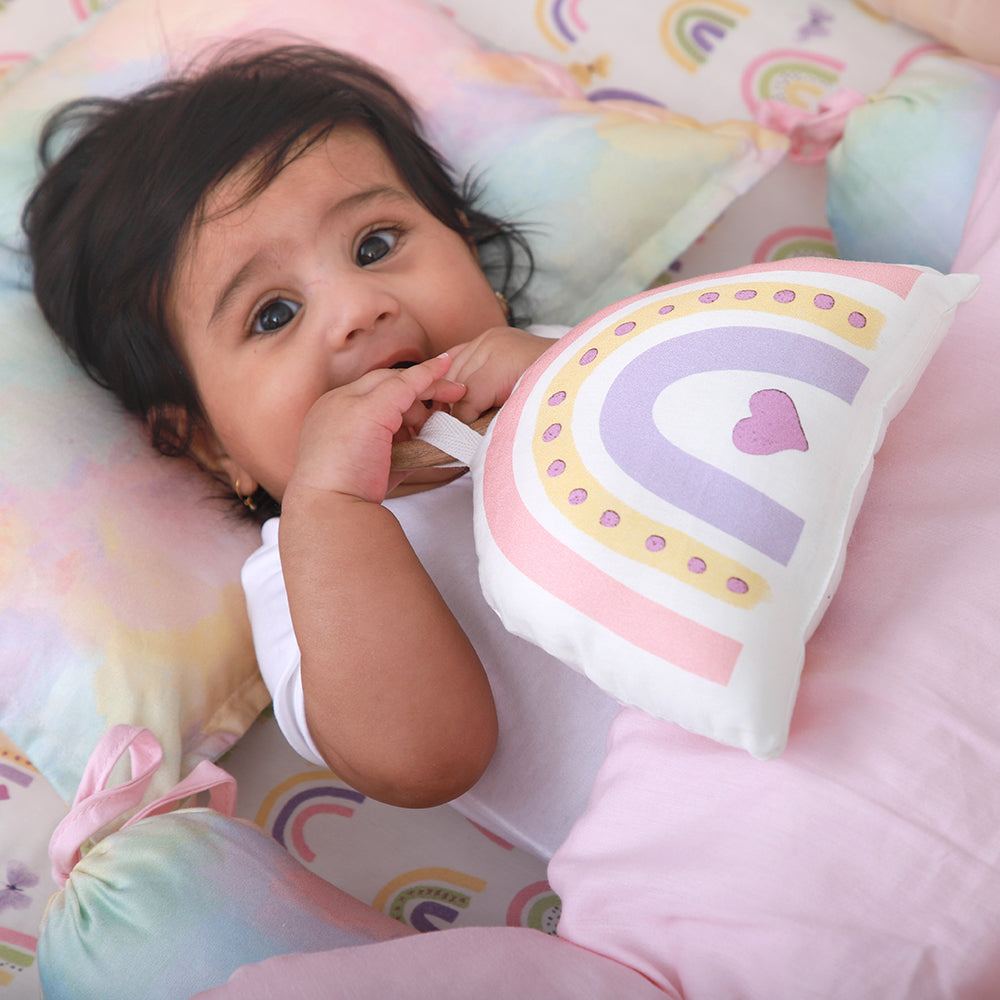 Organic Shape Cushion - Rainbow Dreams