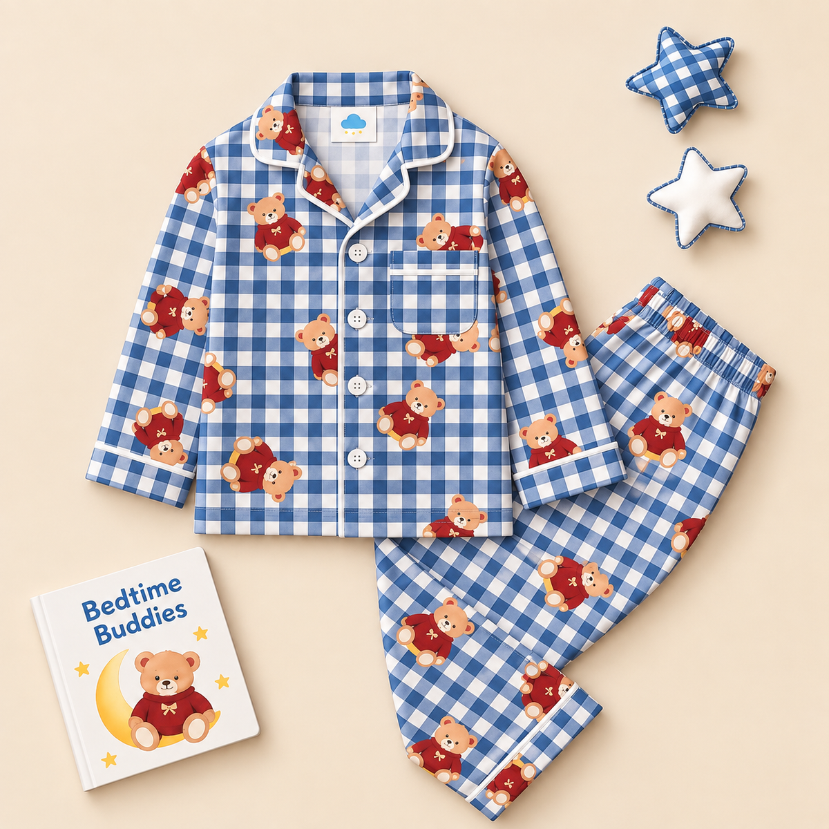 Pure Cotton Night Suit - Polo Club
