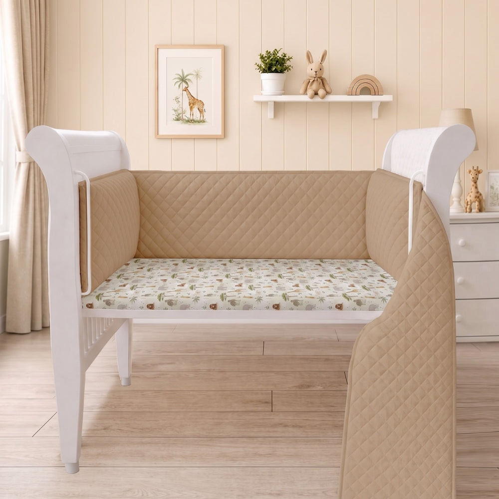 Organic Full Cot Bumper - Beige