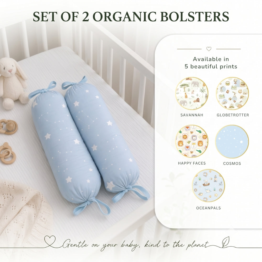 Set of 2 Organic Bolsters - Cosmos