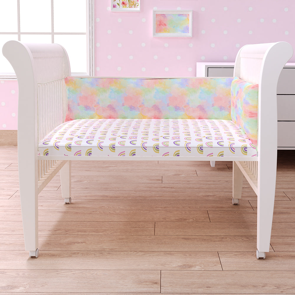 Organic Cot Half Bumper - Rainbow Dreams