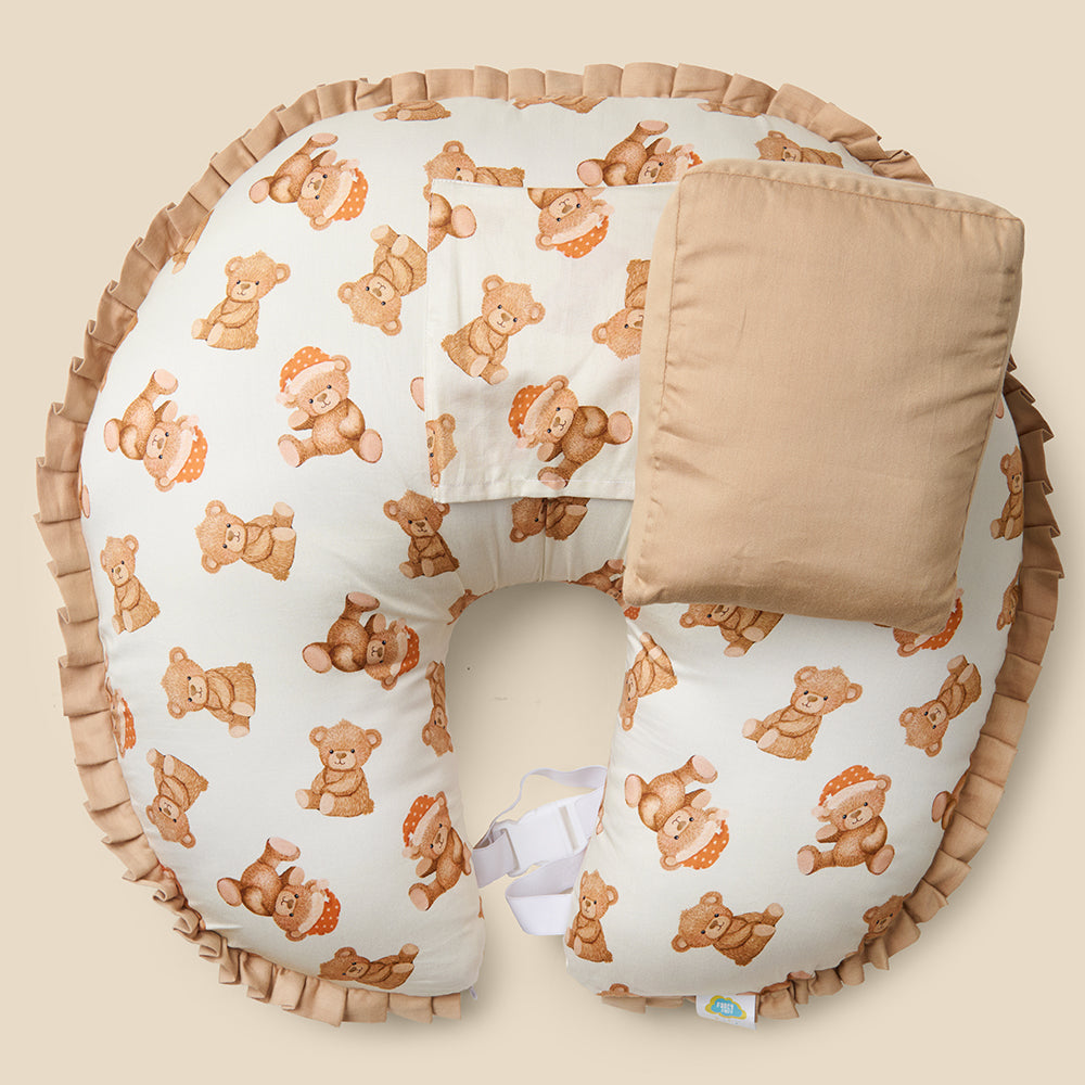 Organic Feeding Pillow + Support Pillow - Cuddle Bear