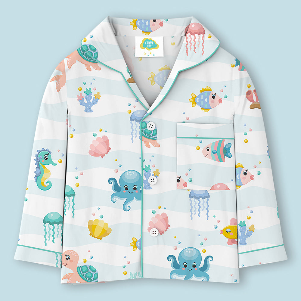 Pure Cotton Night Suit  - Sea World